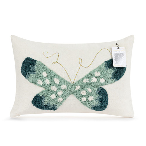 Blue Butterfly Rectangular Accent Pillow - 18x12in slide 