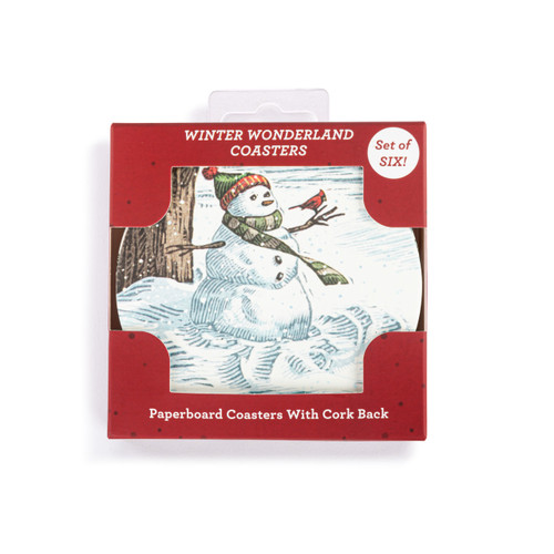 Winter Wonderland Paperboard Coasters Set of 6 - 4in slide 