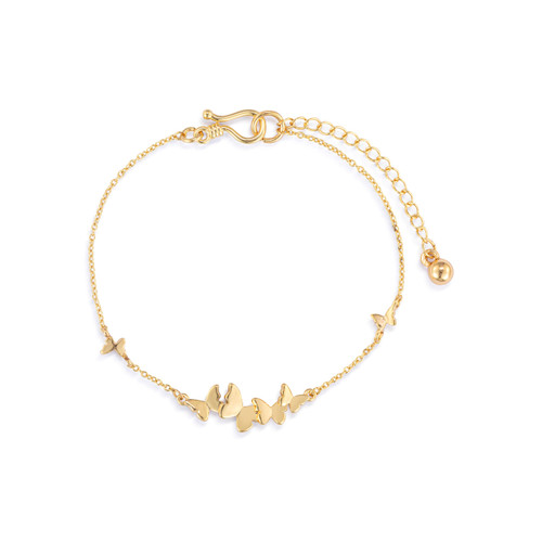Butterfly Cluster Gold Bracelet 6.5in slide 