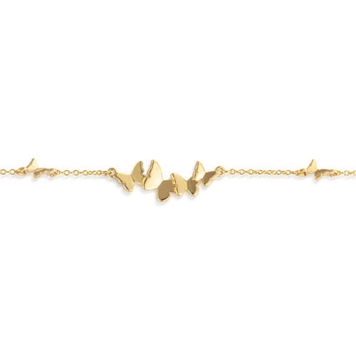 Butterfly Cluster Gold Bracelet 6.5in slide 