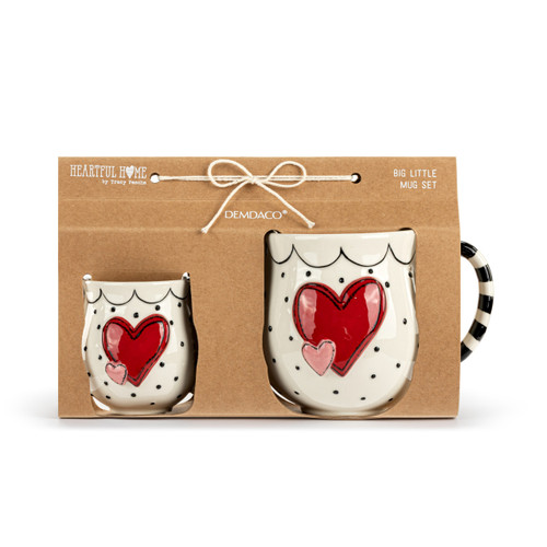 Double Heart Big Little Mug Set slide 