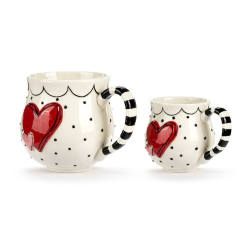 Double Heart Big Little Mug Set slide 