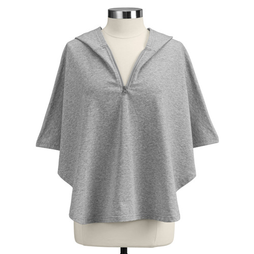 Half Zip Gray Poncho - 38.25x35in slide 