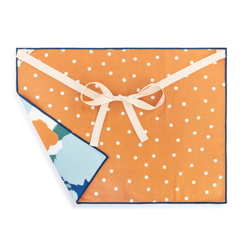 Blue Orange Poppy Absorbent Half Apron - 27x20in slide 