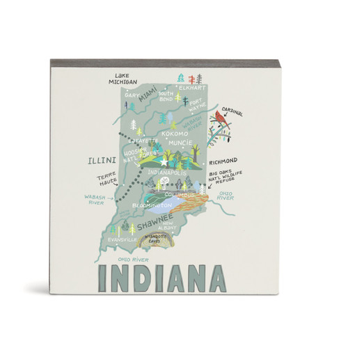Indiana State Wall Art - 6"sq slide 