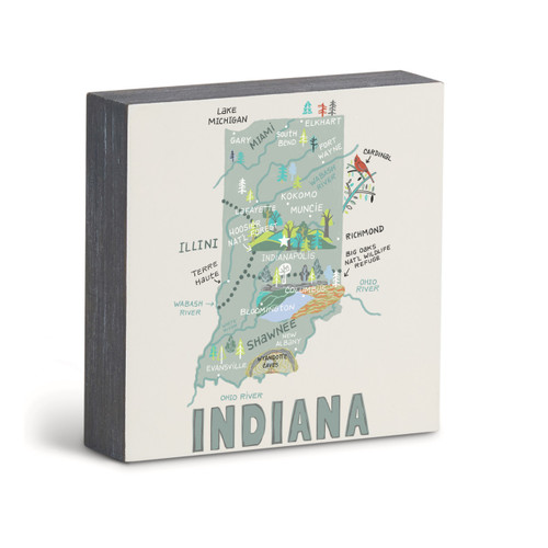 Indiana State Wall Art - 6"sq slide 