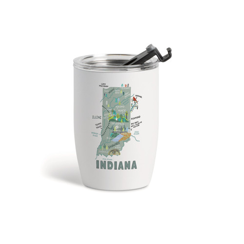 Indiana State Wine Tumbler - White 12oz slide 
