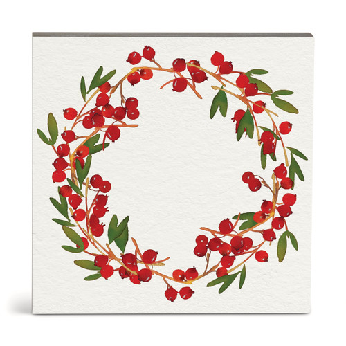 Cranberry Wreath Wall Art 10"sq slide 