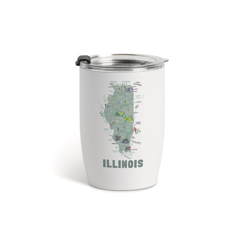 Illinois State Wine Tumbler - White 12oz slide 