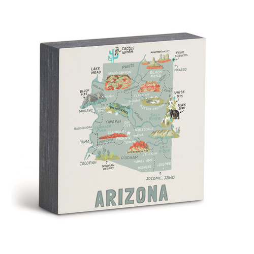 Arizona State Wall Art - 6"sq slide 