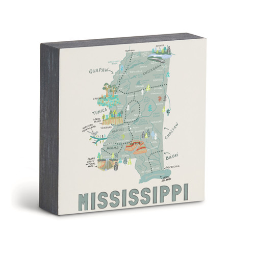 Mississippi State Wall Art - 6"sq slide 
