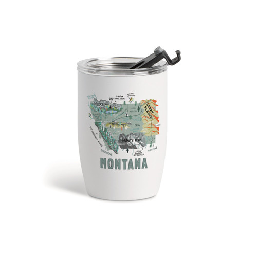 Montana State Wine Tumbler - White 12oz slide 