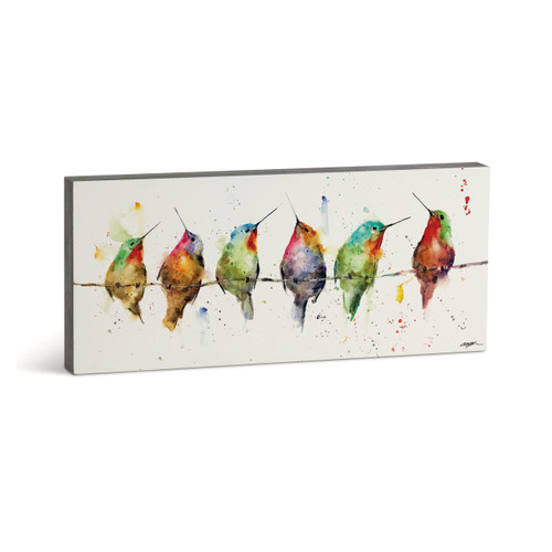 Hummers on a Wire Wall Art - 18x8 slide 