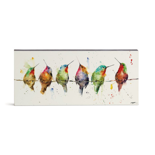 Hummers on a Wire Wall Art - 18x8 slide 