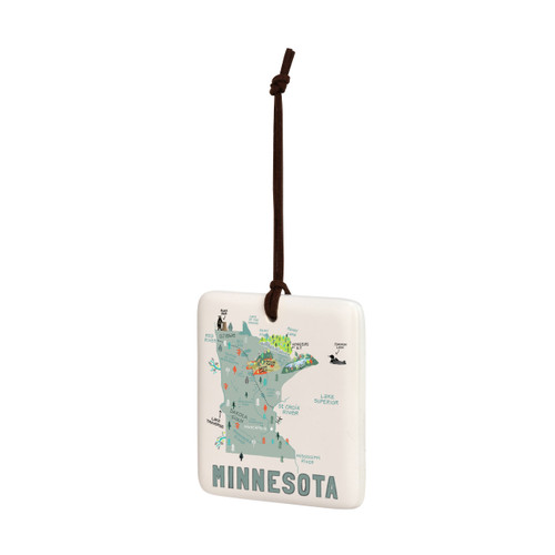 Minnesota State Magnetic Ornament - Bone slide 
