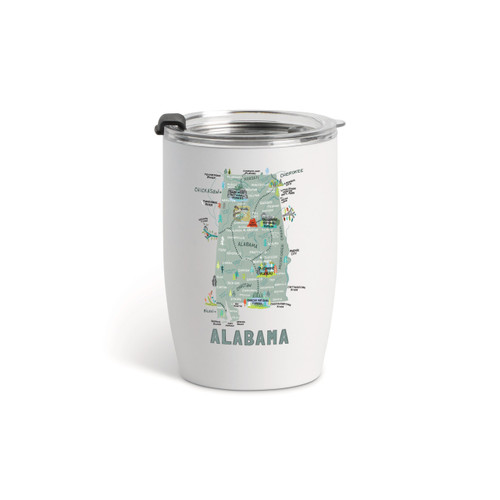Alabama State Wine Tumbler - White 12oz slide 