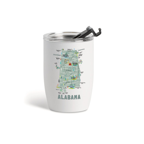 Alabama State Wine Tumbler - White 12oz slide 