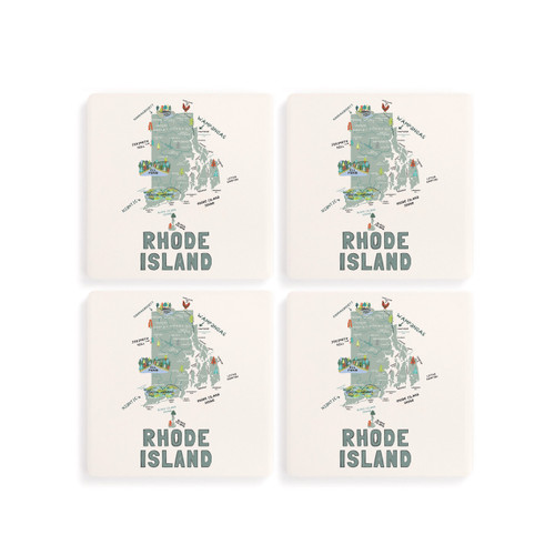 Rhode Island State Coasters - Set of 4 slide 