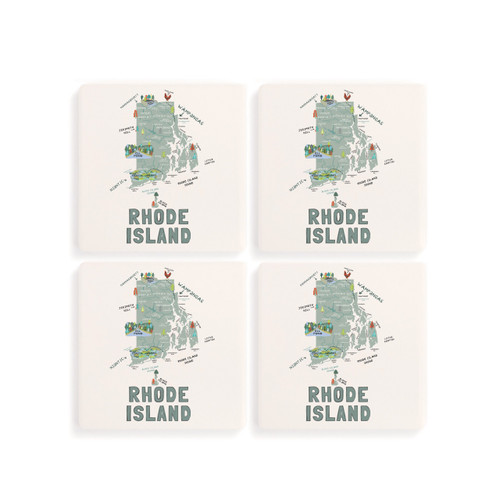 Rhode Island State Coasters - Set of 4 slide 