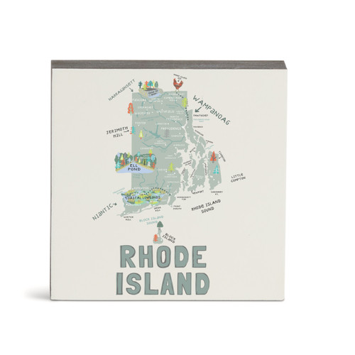 Rhode Island State Wall Art - 6"sq slide 