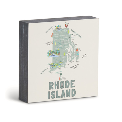 Rhode Island State Wall Art - 6"sq slide 
