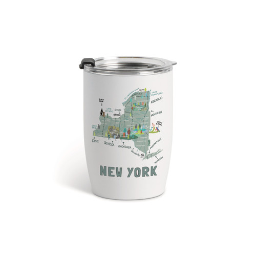 New York State Wine Tumbler - White 12oz slide 