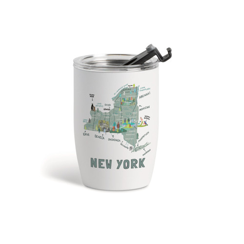 New York State Wine Tumbler - White 12oz slide 