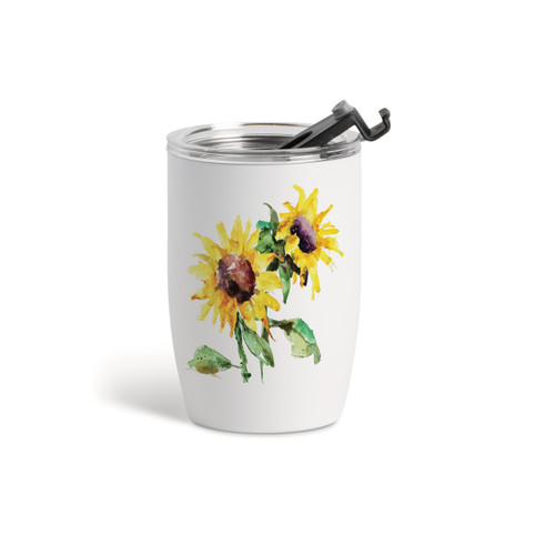 Sunflower Wine Tumbler - White 12oz slide 
