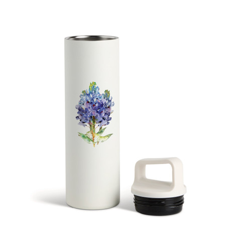 Bluebonnet Water Bottle - White 20oz slide 