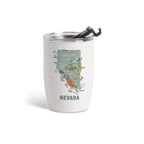 Nevada State Wine Tumbler - White 12oz slide 