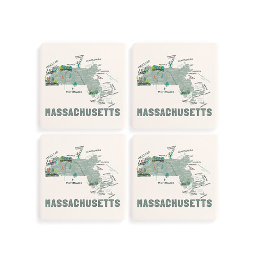 Massachusetts State Coasters - Set of 4 slide 
