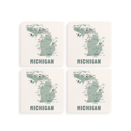 Michigan State Coasters - Set of 4 slide 