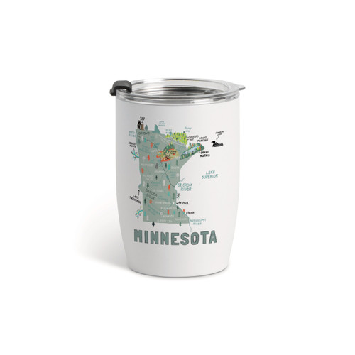 Minnesota State Wine Tumbler - White12oz slide 
