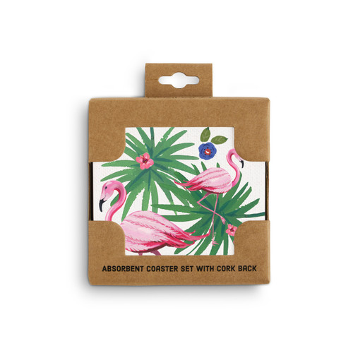 Flamingos Coasters - Set of 4 slide 