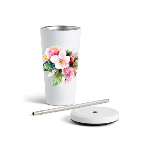 AppleBlossomTumbler wStraw-White16oz slide 