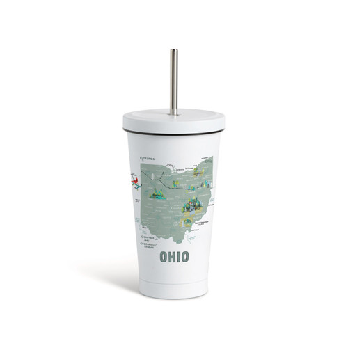 Ohio State Tumbler wStraw-White 16oz slide 