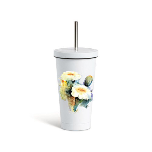Saguaro Cactus Tmblr wStraw-White16oz slide 