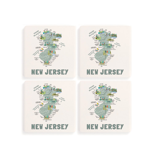 New Jersey State Coasters - Set of 4 slide 