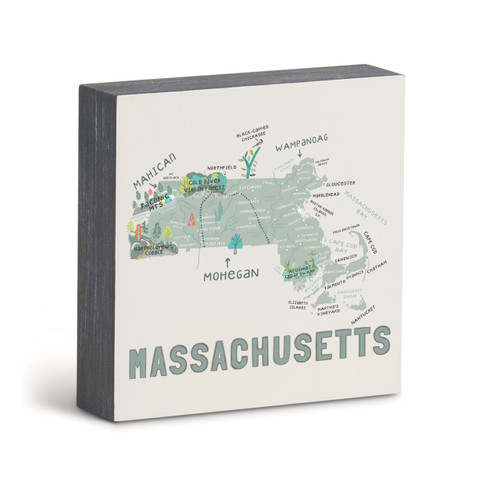 Massachusetts State Wall Art - 6"sq slide 