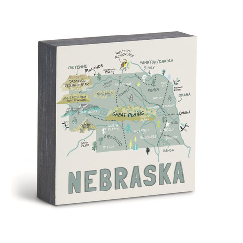 Nebraska State Wall Art - 6"sq slide 