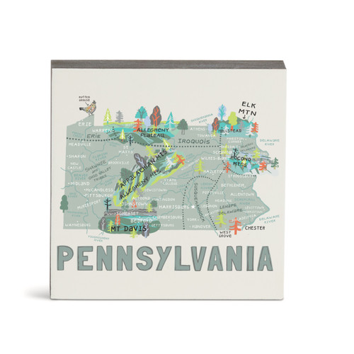 Pennsylvania State Wall Art - 6"sq slide 