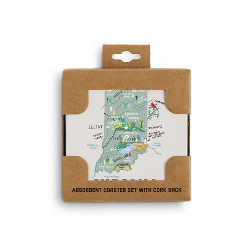 Indiana State Coasters - Set of 4 slide 