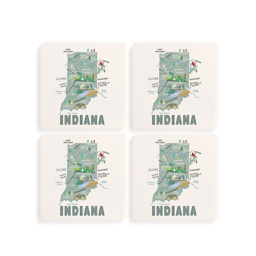 Indiana State Coasters - Set of 4 slide 