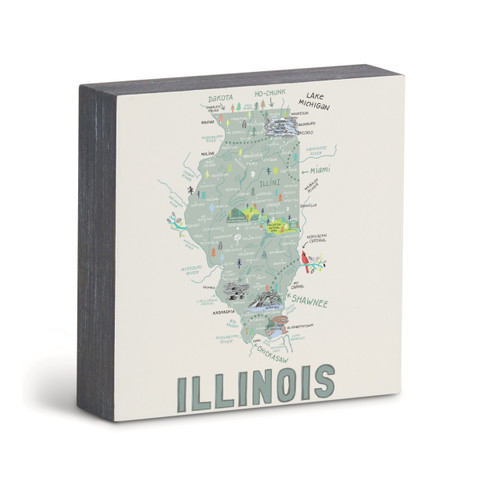 Illinois State Wall Art - 6"sq slide 