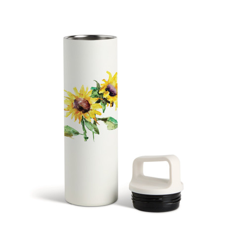 Sunflower Water Bottle - White 20oz slide 