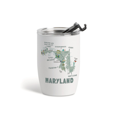 Maryland State Wine Tumbler - White 12oz slide 