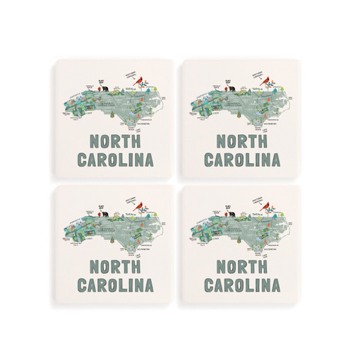 North Carolina State Coasters - Set of 4 slide 