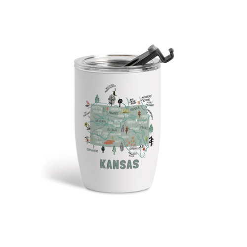 Kansas State Wine Tumbler - White 12oz slide 