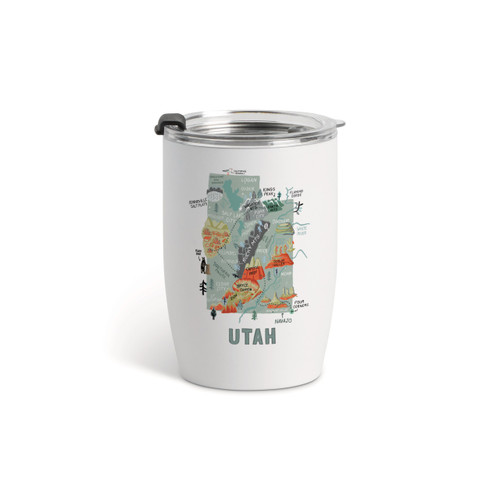 Utah State Wine Tumbler - White 12oz slide 