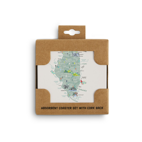 Illinois State Coasters - Set of 4 slide 